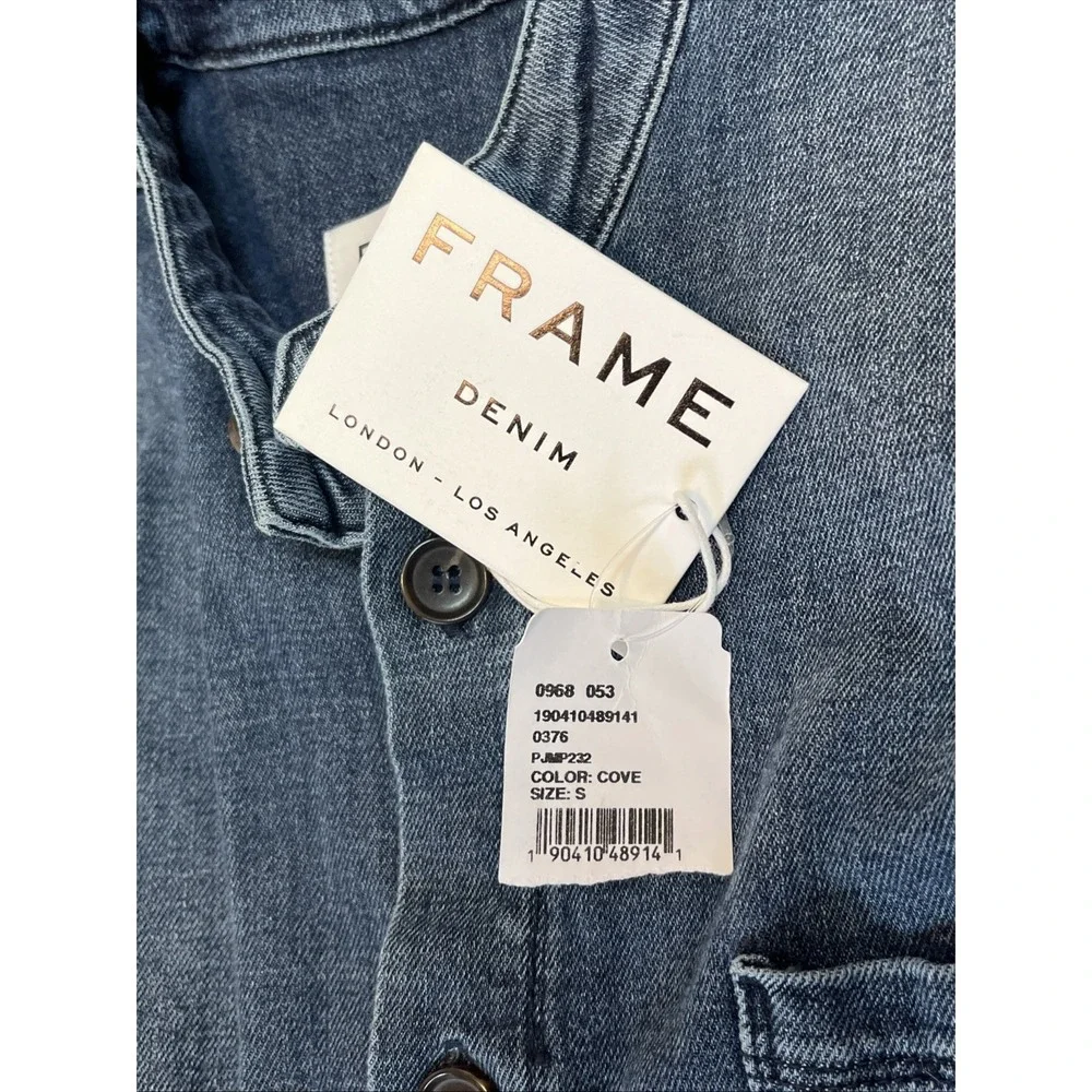 FRAME Long-Sleeve Denim Jumpsuit Size Small New - Picture 4 of 10